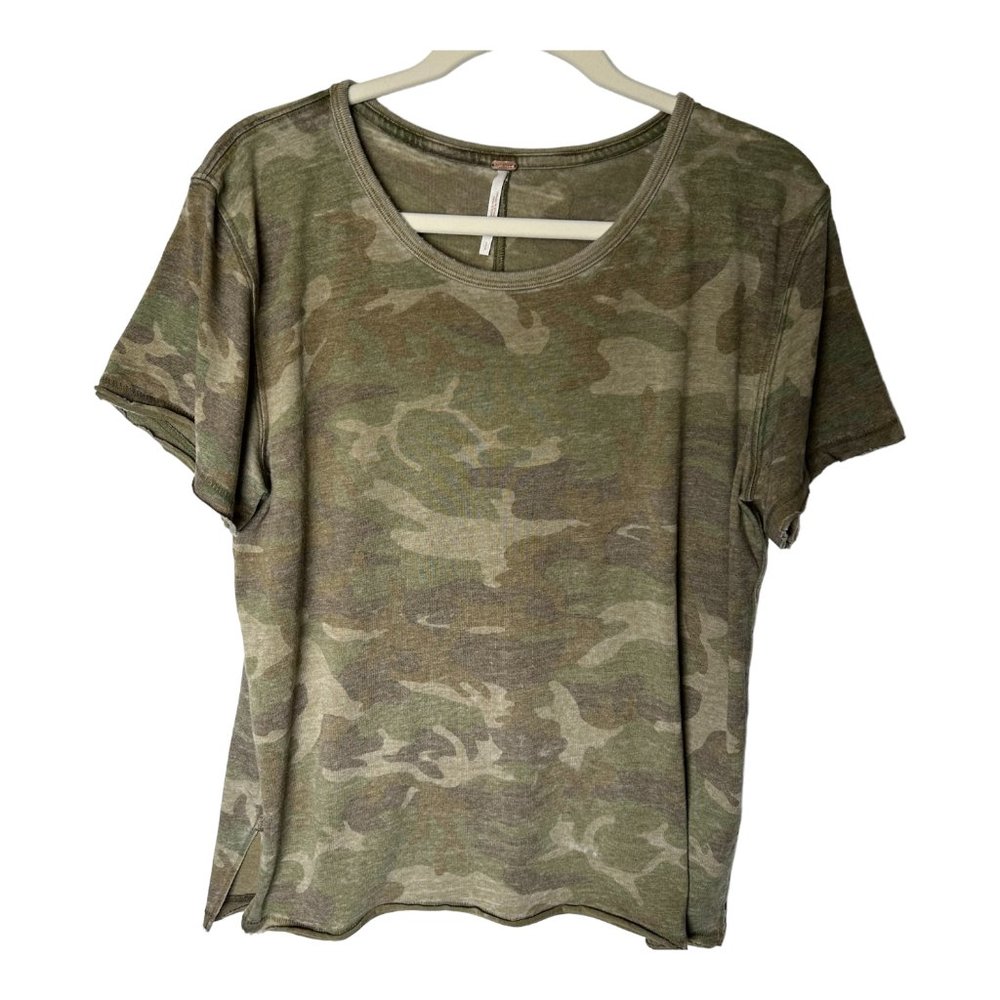 Free People Camo Short Sleeve T-Shirt